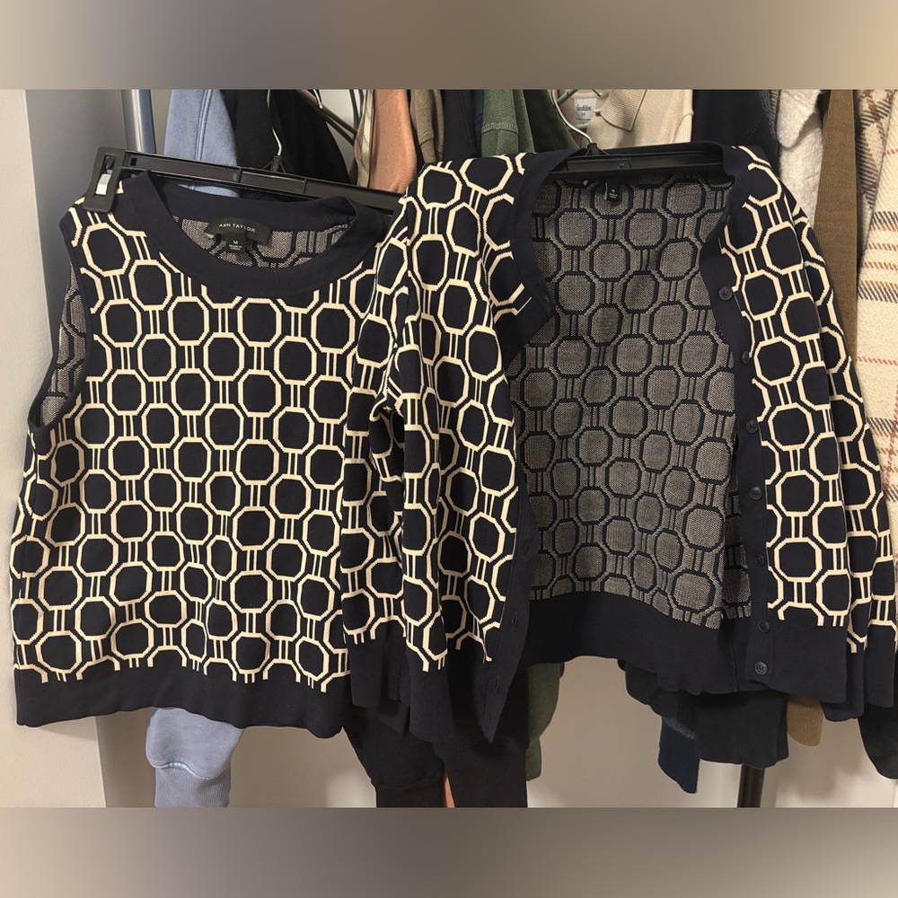 Medium Ann Taylor Sweater-Cardigan Set